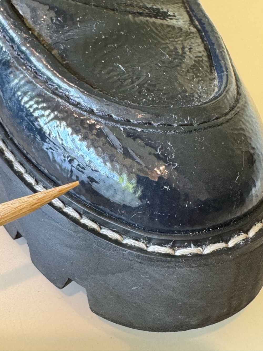 FRANCO SARTO SZ 7.5 “Balín”Faux Patent Leather Lug Sole Loafers - Navy - Picture 11 of 12